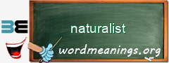 WordMeaning blackboard for naturalist